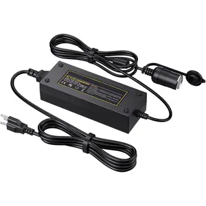 AC to DC Converter 10A/120W/7.78FT/110V to12V Converter, Car Cigarette Lighter Adapter, AC/DC Power Supply Adapter Transformer for Inflator, Car Refrigerator, and Other Car Devices