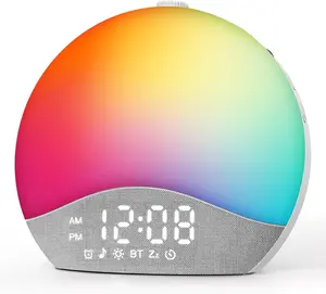 [Mother's day] EASYERA Sunrise Alarm Clock, White Noise Machine for Sleep, Upgraded Backlit Butns, Blueoth Speaker, Dimmable Night Light for Heavy Sleeper, Adults, Kids xj-g-byg