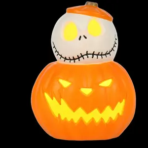 Nightmare Before Christmas Jack Skellington Double Stacked Jack-o'-Lantern Decoration, 12 in