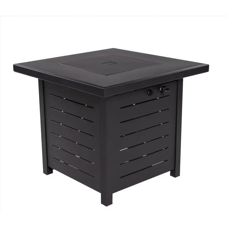Living Accents 4026234 Outdoor 28 in. Square Powder Coated Steel Propane Gas Fire Pit - 59 lbs, Electronic Ign., Assembly Required, Safety-Tested, Ideal for Parties & Gatherings