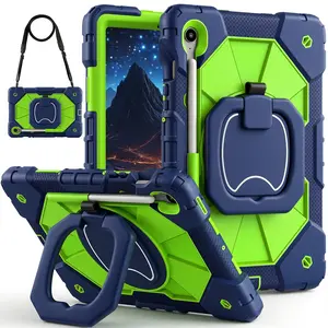 Full-Body Drop Protection Case for Samsung Galaxy Tab S11 & A11 Plus 2025 , Compatible with Tab S10 Lite/S10FE/S9FE/S9/A9/A9 Plus - with Screen Protector Rotating Stand Pencil Holder Shoulder Strap Heavy Duty Shockproof Cover Kids Tablet Protective Cover