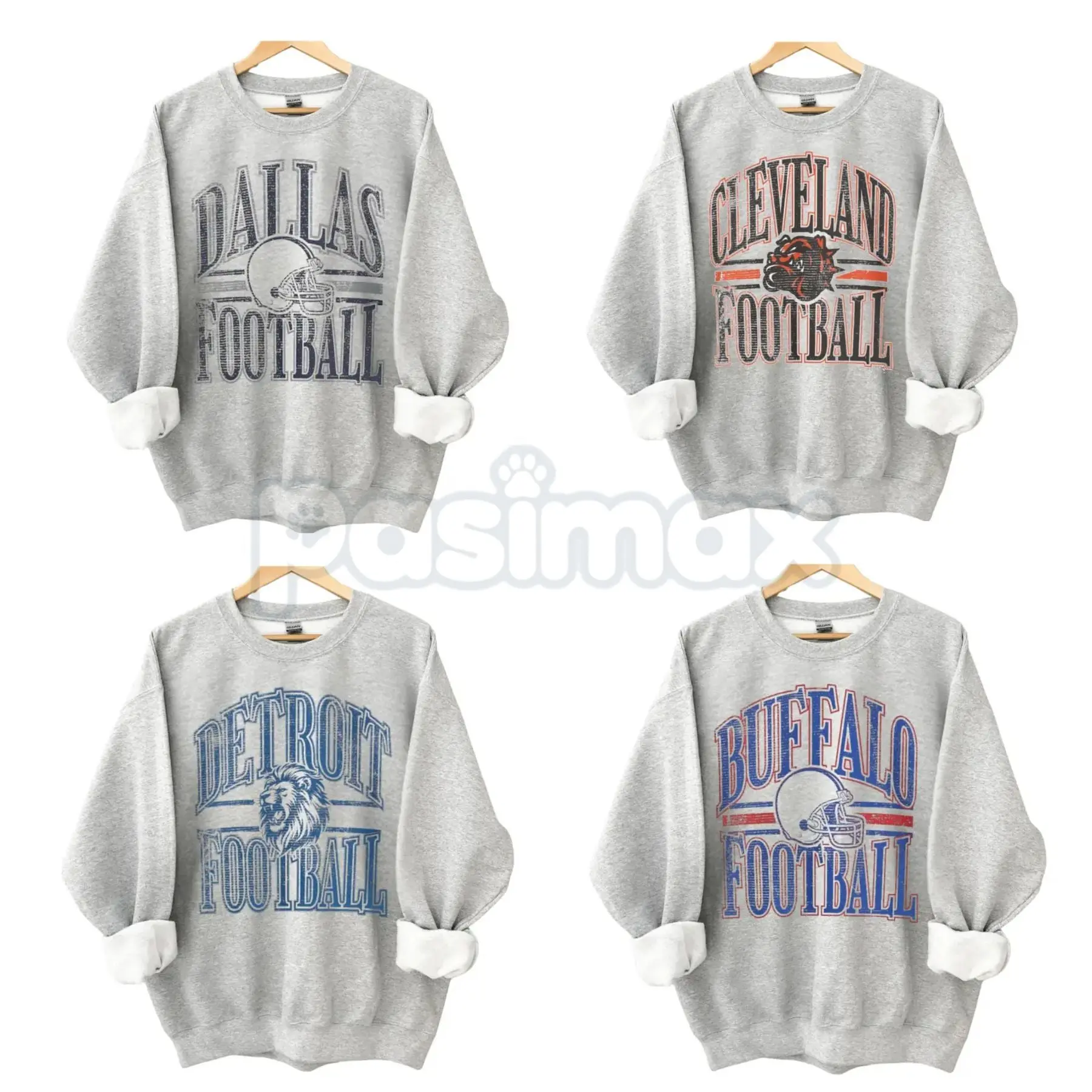 Vintage Football Sport Grey Crewneck Sweatshirt – Retro Collegiate Sports Fan Gear