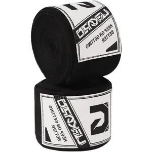 Unisex Full-Length 160in Pure Cotton Elastic Boxing Hand Wraps - Adjustable Fit, Breathable Velcro Closure, Moisture-Wicking Soft Fabric for MMA, Kickboxing Training