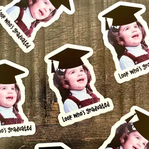 Custom Graduation Party Decoration, Alumni Stickers, Personalized Graduation Favors, Confetti or Stickers with Photo, Graduation Gift, Gift for Him Her Friend