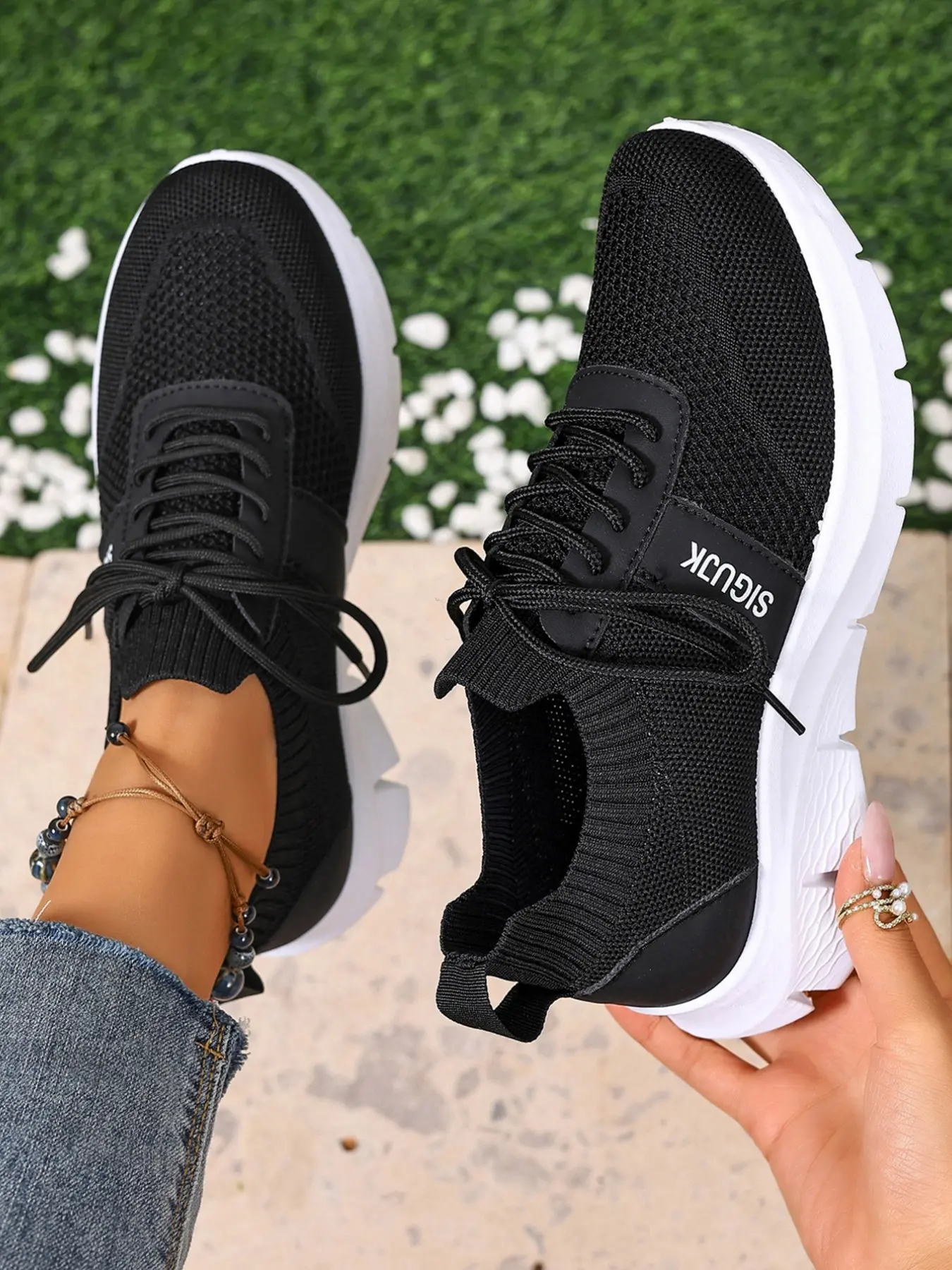 Women's Breathable Casual Sports Shoes, Lightweight Thick Sole Shock Absorption Running Shoes, Sporty Running Shoes, One-Click Fastening Comfort Sneakers, Athletic Running Shoes, Workout Sneakers, Shoe For Runners