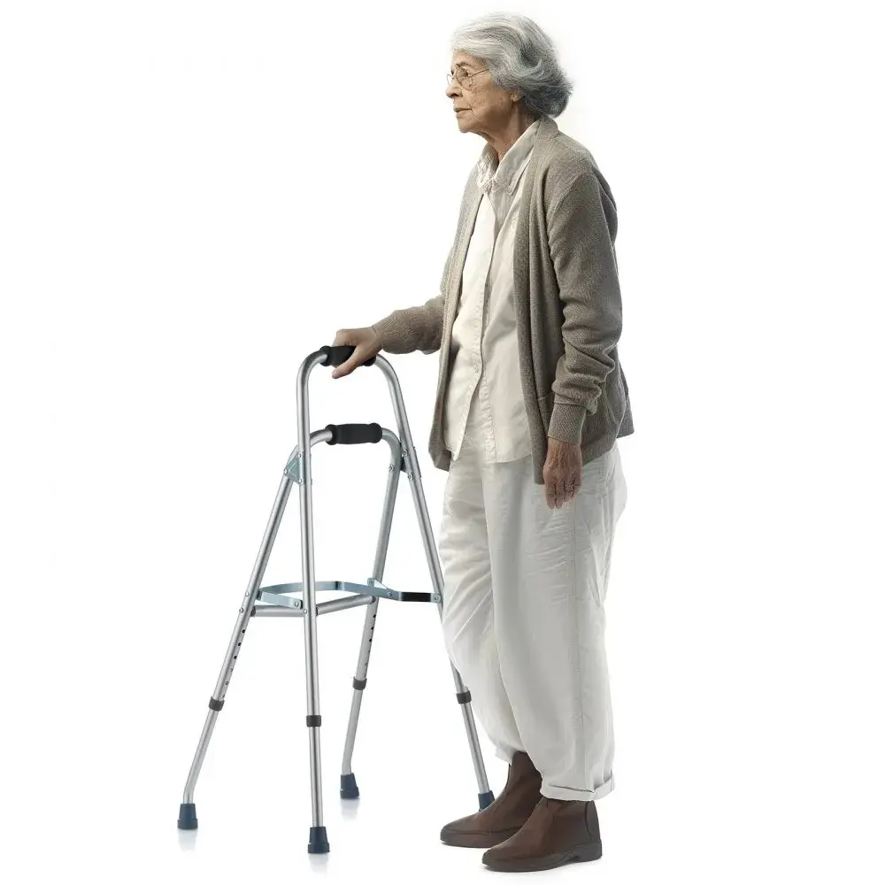 Folding Hemi Walker, One Arm Folding Walker for Seniors with 6-Level Adjustable Height, Lightweight Aluminum | Side One-Hand Style Mobility Aid for Elderly Handicapped Disabled, Up to 350LBS