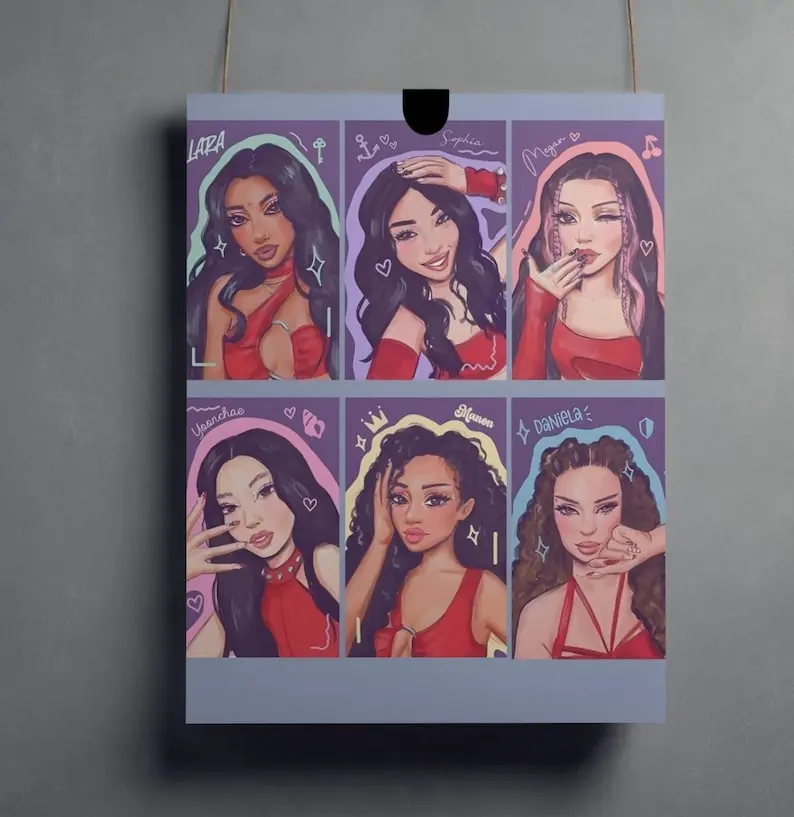 KATSEYE Poster No Framed, Girl Group Wall Art, Global Pop Group Decor, Aesthetic Posters, Pop Room Deco