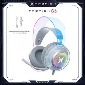 [New Upgrade] TAGRY TRONICX G5 Wired Gaming Headset with 50mm Driver, ENC Microphone, USB Headset with 7.1 Surround Sound, Control Box for PS5/Switch in Dock Mode (Not Compatible with Xbox or Controller)