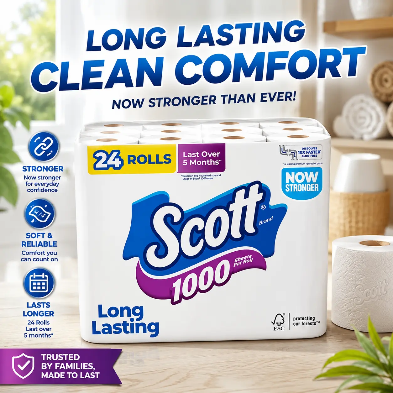 Scott 1000 Toilet Paper – 1,000 Sheets Per Roll