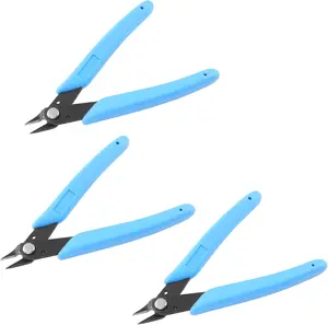 3 count  Wire Cutters Flush Cut Snips, Small Diagonal Cutters  Printer Filament Pliers Tool, Mini  Nippers Zip Tie Cutters for  Making Model (5 Inch, Light Blue)