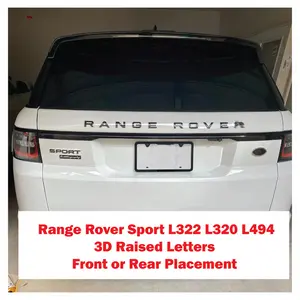 Replacement for Range Rover Sport L322 L320 L494 3D Raised Tailgate Letters BLACK
