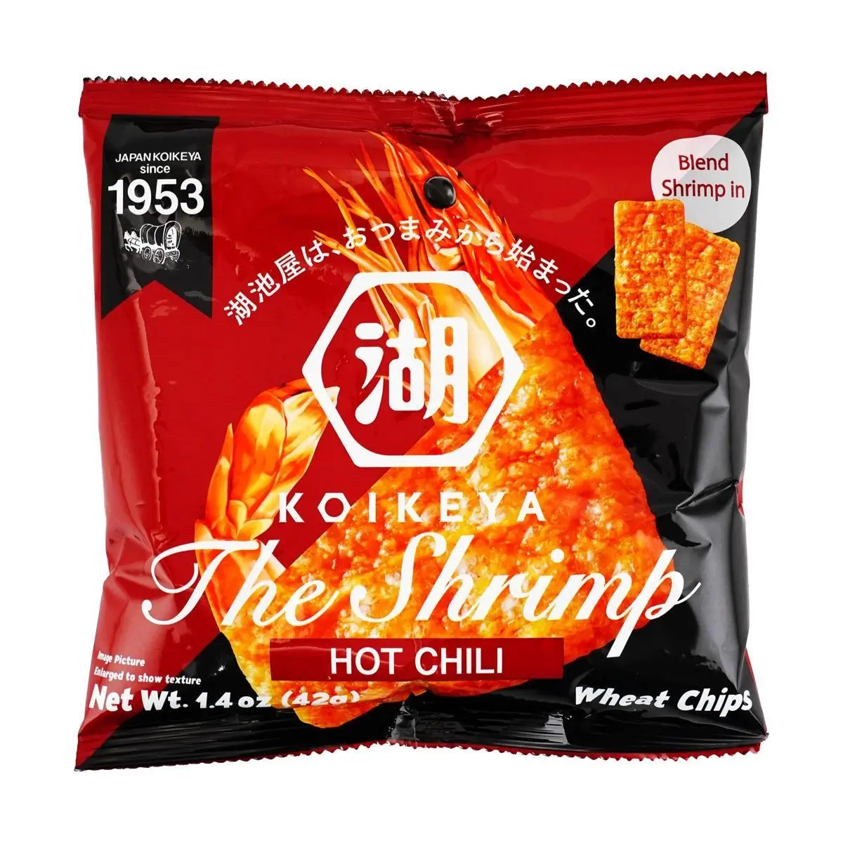 KOIKEYA Kameda Spicy Shrimp Flavored Potato Chips 42g - Authentic Japanese Snack, Crispy & Savory