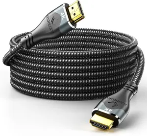 4K HDMI Cable 15Ft, Ultra High Speed HDMI Cable 2.0 Cord Braided (18Gbps), 4K@60Hz, Gold Plated Connector 3D ARC Ethernet HDMI Cord for HD TV Monitor Laptop Xbox PS4/PS5 ect(4.57m)