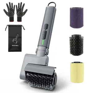 Electric Grill Brush for Outdoor, Rechargeable BBQ Grill Cleaner with 3 Heads,Cordless Rechargeable Grill Brush,3-Speed-450 RPM,150 Mins Runtime Grill Cleaning Brush