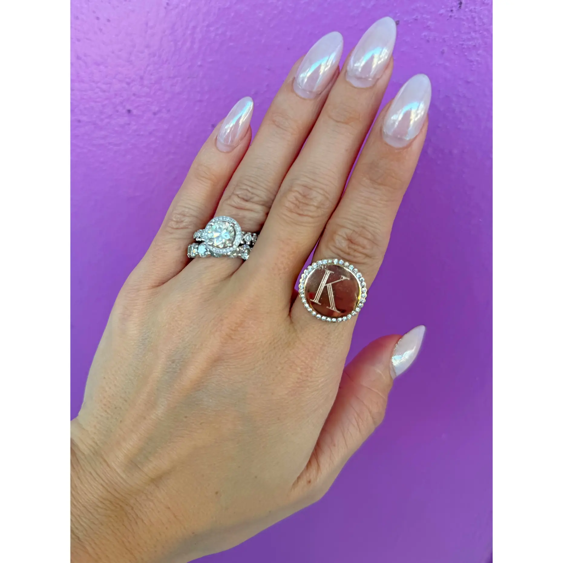 Initial Engraved Adjustable Ring