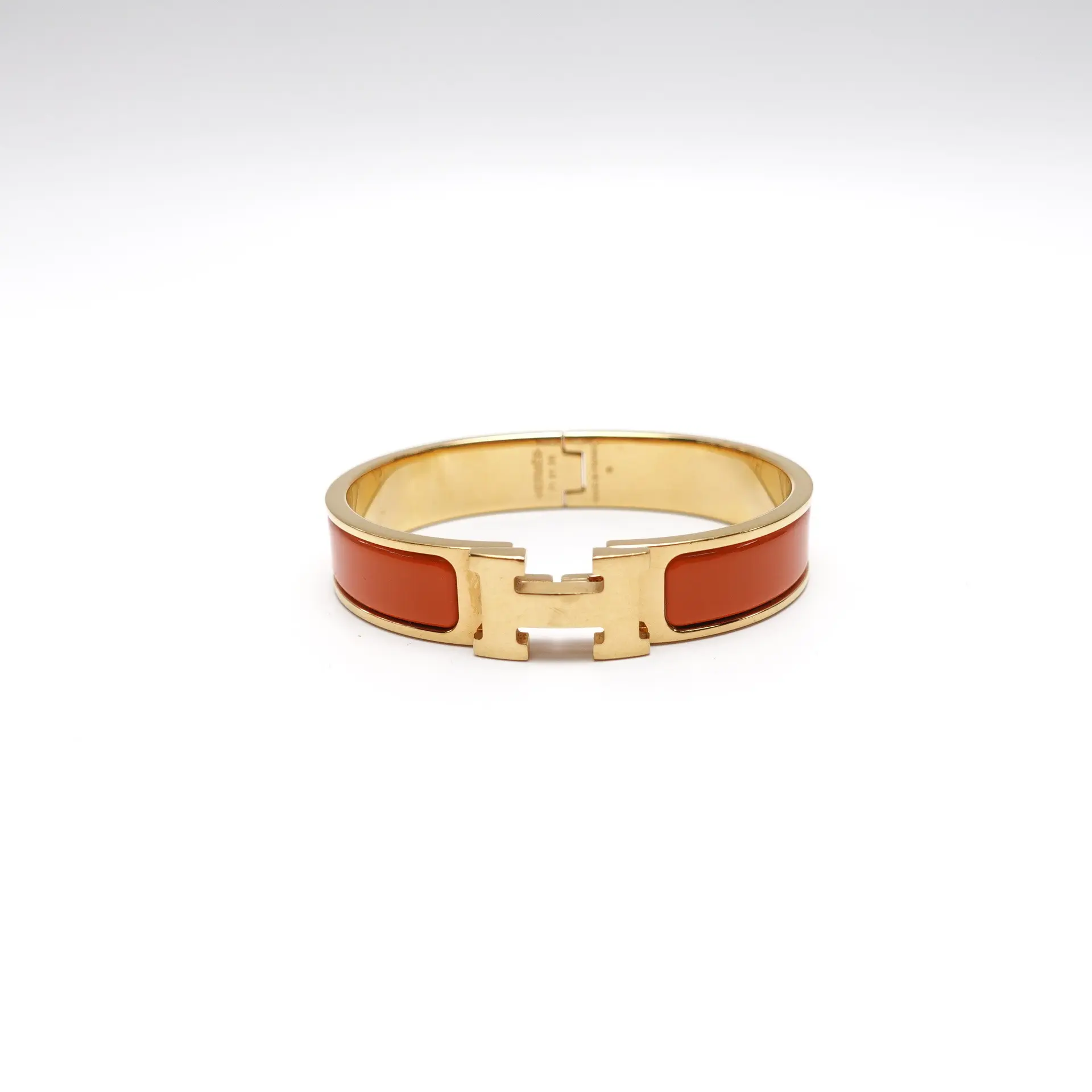 Pre-owned HERMES Metal Orange&Gold Bracelet T10434333