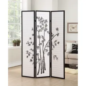 Roundhill 3-Panel Oriental Shoji Screen/Room Divider, Black,Folding (Using high-quality and premium materials),Room Dividers,Room Divider Privacy Screens,for Home Office Bedroom,Stable and sturdy
