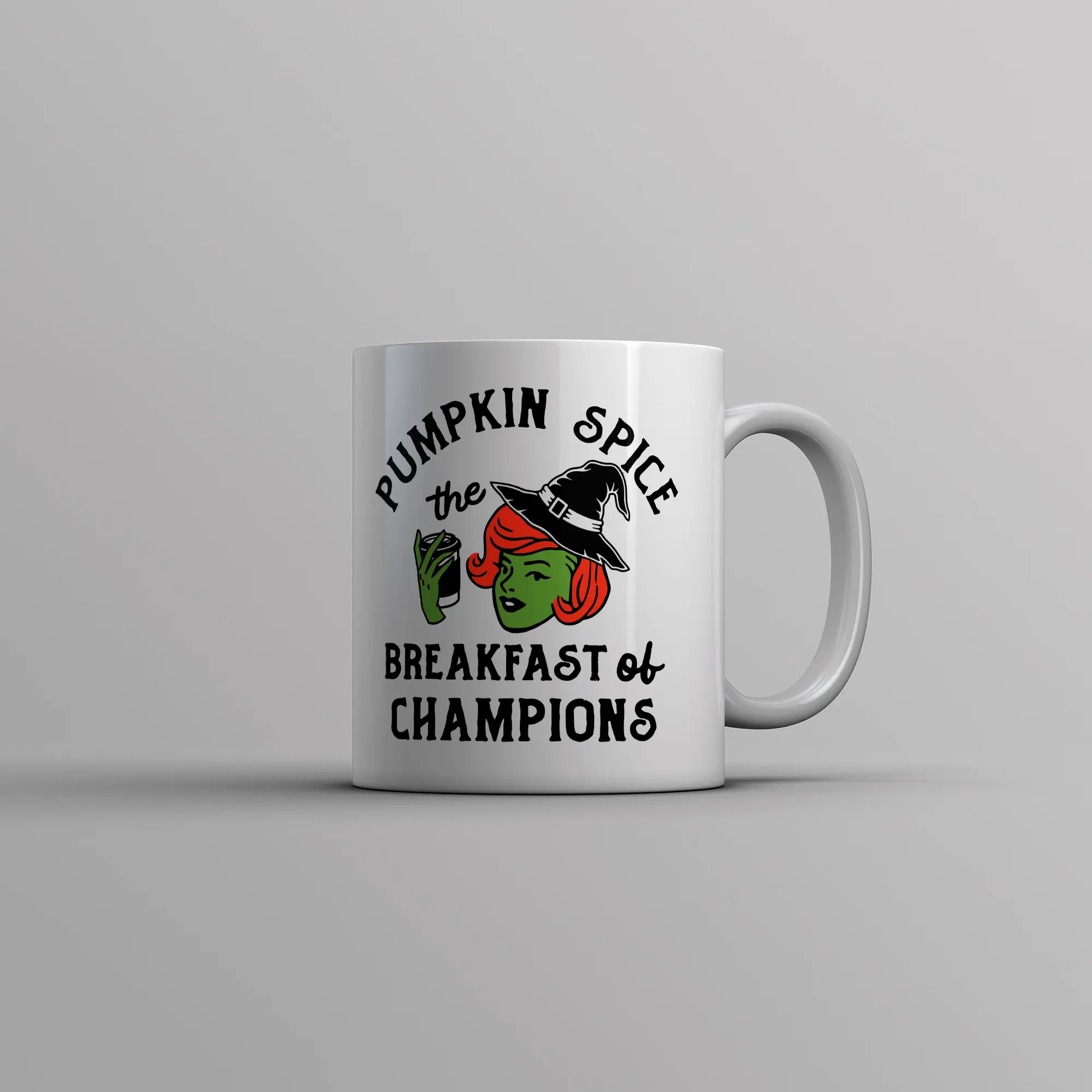 Pumpkin Spice The Breakfast Of Champions Mug Funny Fall Seaon Lovers Witch Novelty Cup - 11oz Funny Coffee Mugs Ceramic Printed Drinkware Cup