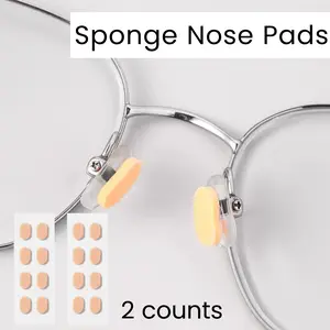 2 Counts Soft Foam Nose Pads, Comfortable and Protect The Makeup, Self Adhesive Anti-Slip Nosepads for Eyeglasses