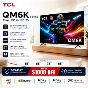 TCL QM6K Series 4K QD-Mini LED Smart TV with Google TV | New Halo Control System, 144Hz Native Refresh Rate, Local Dimming Pro & High Brightness Pro, Onkyo 2.1 Audio | 55"-98" fathersdaygift