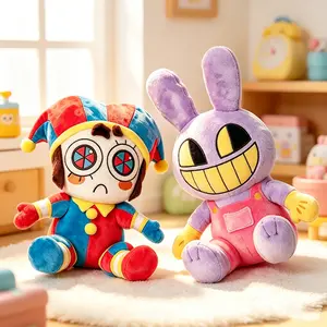 The Amazing Digital Circus Plush, Jax Rabbit & Pomni Clown Soft Ragdoll Throw Pillow, Huggable Stuffed Character Doll, Collectible Merchandise Gift for Kids & Adult Animation Fans of All Ages