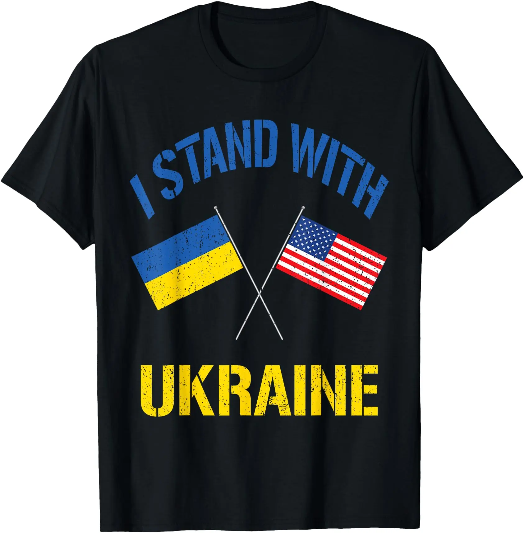 Ukraine US Flag Support Ukraine Stand with Ukrainian T-Shirt Classic Top Unisex