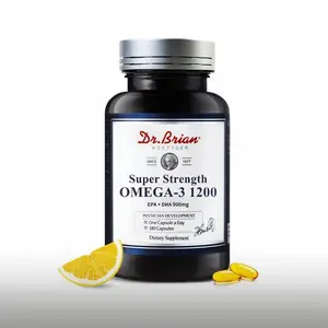 Dr.Brian Odorless Fish Oil Omega 3 Supplements - 1200 mg | 180 Softgels | Lemon Flavor | 600 EPA & 300 DHA | High Absorption Omega 3 Fatty Acid Supplements for Healthy Heart & Brain [6-Month Supply]