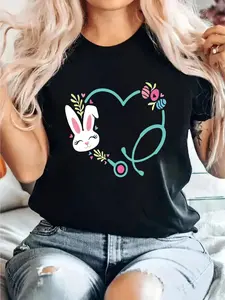 Hohololo Wo Easter Nurse T-Shirt - Bunny Rabbit an