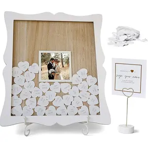 Wedding Guest Book Alternatives | Drop Top Frame 85 hearts | Large photo insert |  guestbook alternatives  shower | guest book alternatives birthday party |  | funeral guest book