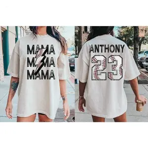 Comfort Colors® Baseball Mom Shirt, Custom Team Jersey Name & Number
