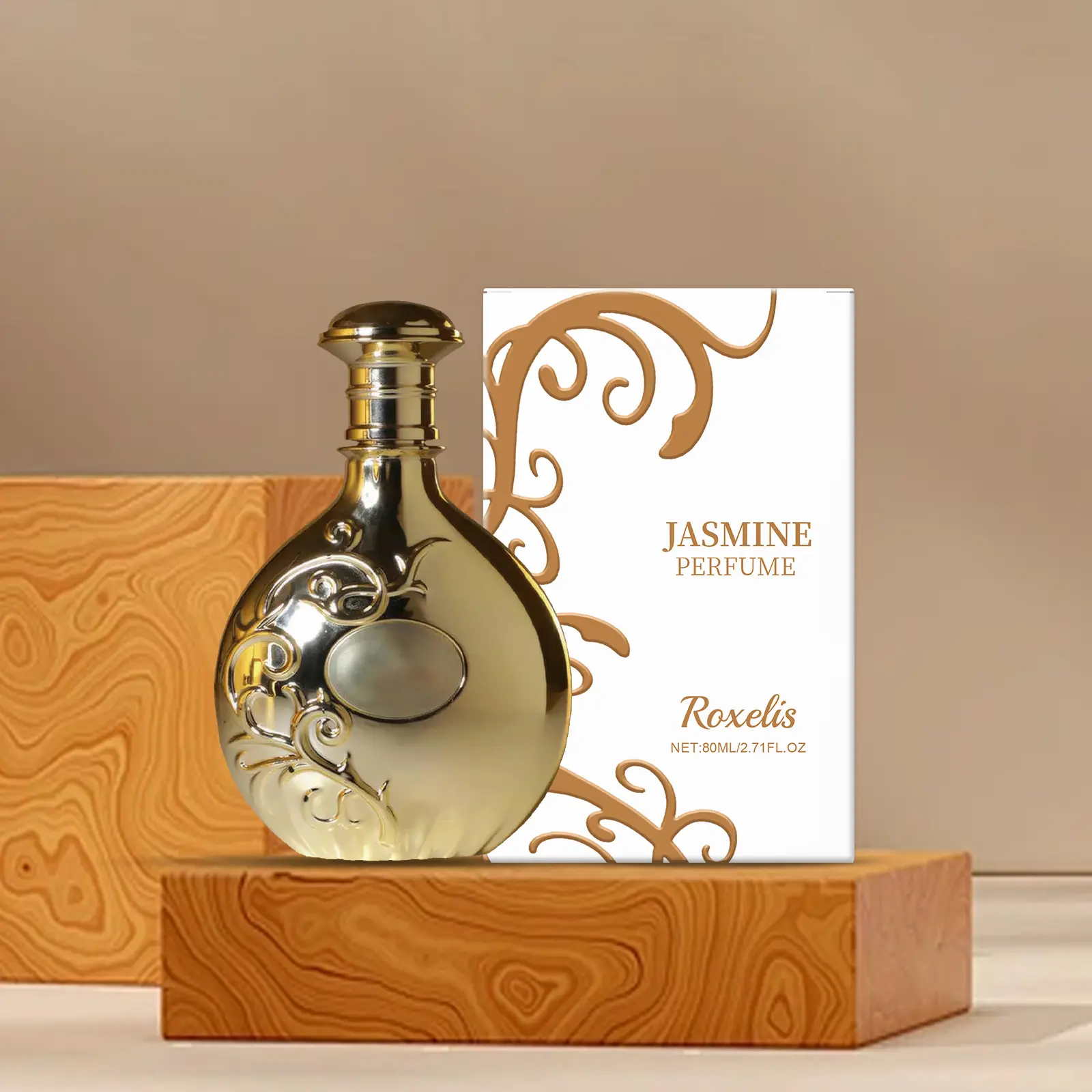 Women's Eau De Toilette (2.7fl.oz/80ml) - Floral Jasmine Perfume, Jasmine-Vanilla Scent with Caramel Amber Notes, Captivating Scent, Elegant Gold Packaging, Single Item, Aroma Scented Floral, Aromatic Sweet Scent
