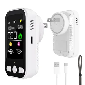 4 in 1 Portable Detector Plug & Play Design with HD Digital Display, Accurate Temperature Humidity Sensors & Alarms, Ideal for Home, RV, Garage, Apartment