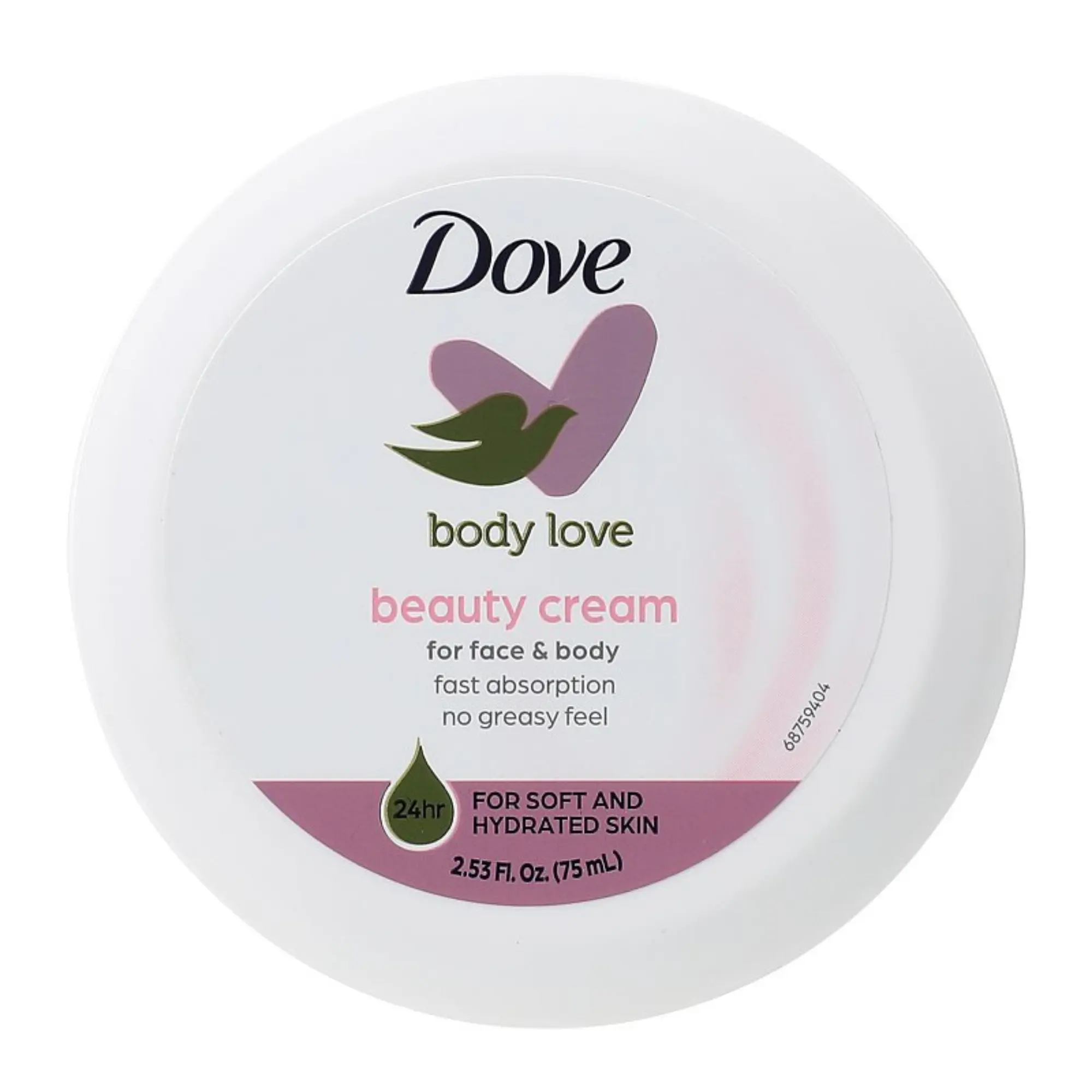 Dove Body Love Beauty Cream Light Moisturizing Cream for Face Hands & Body 2.53oz/75ml Gentle Hydration Daily Use