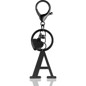 Metal Heart Alphabet Keychain for Women, Girls - Cute Initial Letter Accessories for Purse, Bag Charms and Backpack, Keychains For Women, Heart Initial Keychains