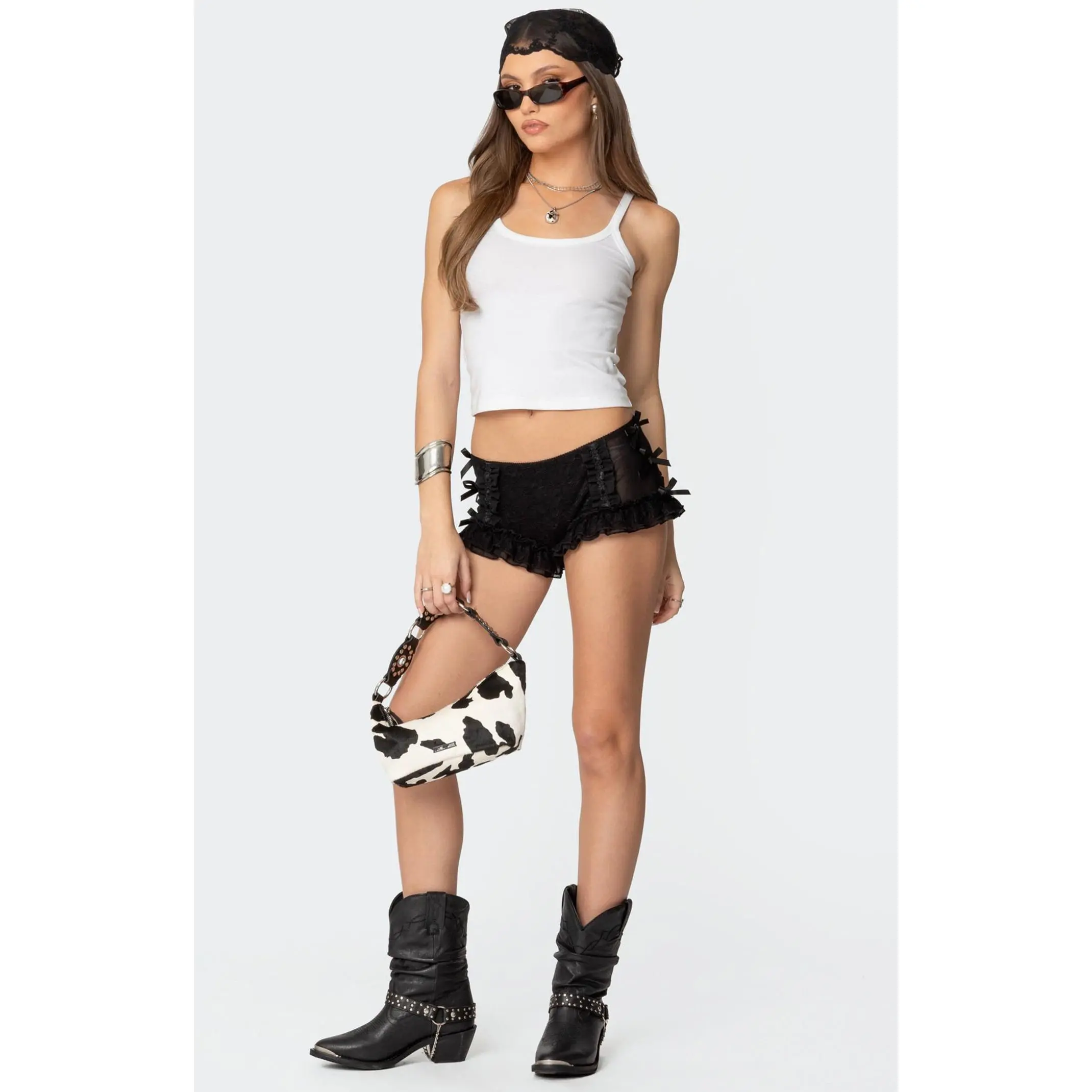 Edikted Women's Knox Ruffle Micro Shorts