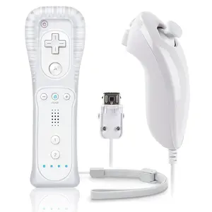 Wii Game Remote Controller with Nunchuck Set, Compatible with Nintendo Wii/wii U, Includes Silicone Protective Case and Wrist Strap