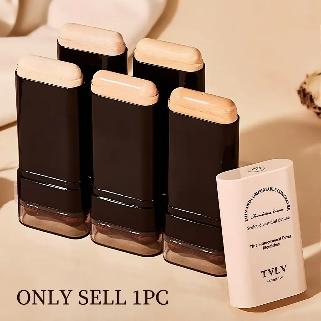 2-In-1 Concealer Foundation Stick, Cover Cream Stick, Covers Dark Circles, Waterproof Sweatproof Makeup, Hydrating Flawless Coverage, Flawless Daily Use, Long-Lasting Coverage, Smooth, Dual Concealer Foundation