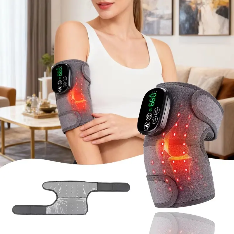 Rechargeable LED Elbow Pad Shoulder Strap Knee Heating Massager, 3 Vibration Modes, 3 Heat Levels, 5000mah, Lithium Battery, New, Portable Massagers, USB Rechargeable Massagers