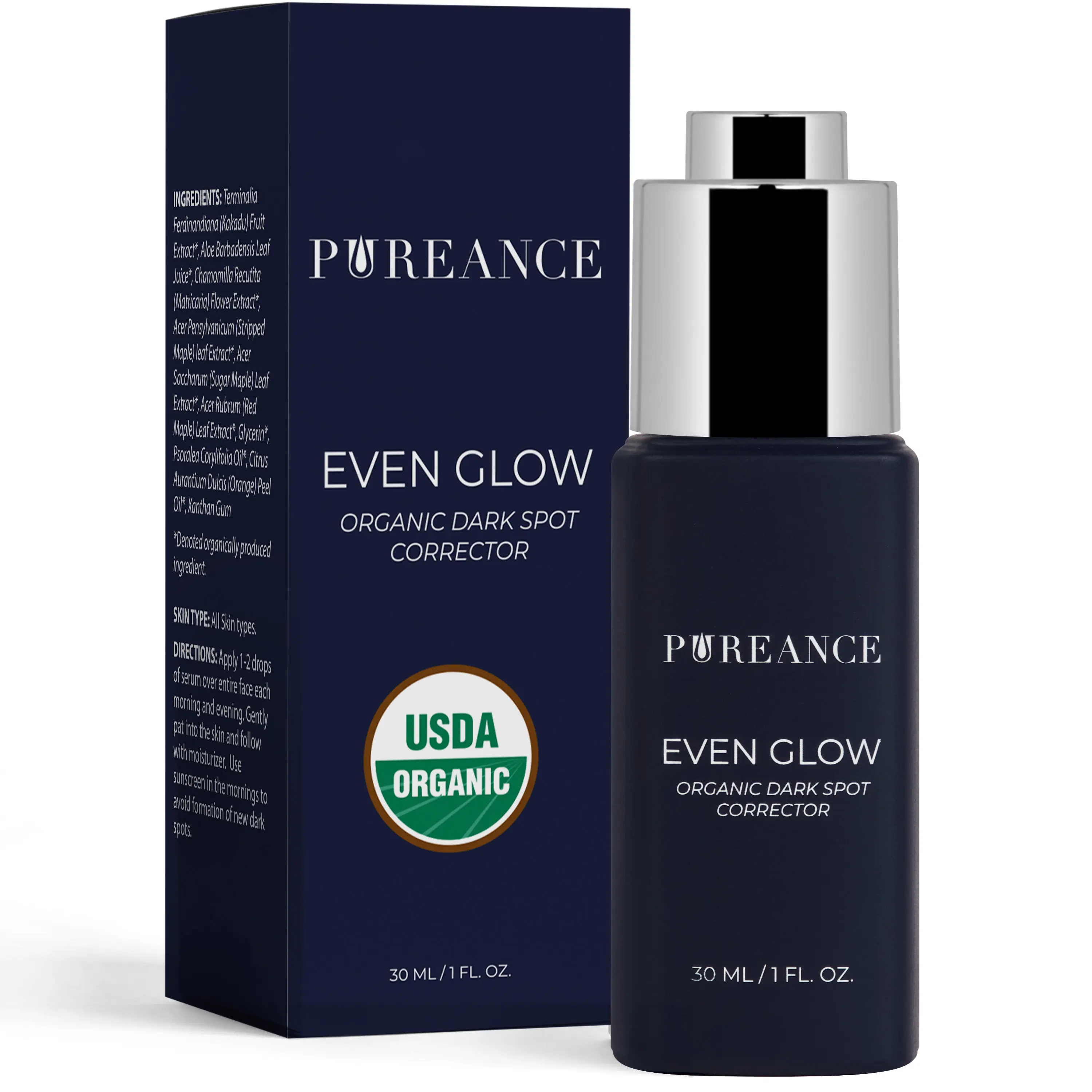 Pureance Even Glow Dark Spot Remover Serum For All Skin Types: Hydrating, Tone, Brighten Dullness, Boost Radiance and Lightweight Firming
