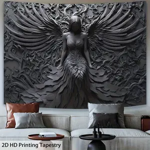 1 Shadow Queen relief wall painting - a Gothic style dark cover suitable for living room, bedroom, office or party decoration - fashionable polyester wall art, ideal creative gift