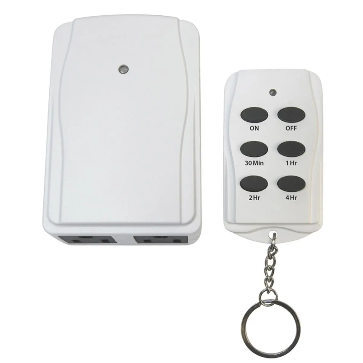 Prime Wire & Cable Indoor Timer Outlet with Remote Control, Grounded Outlets, Compatible with Incandescent, Fluorescent, CFL Bulbs, White, Programmable On/Off