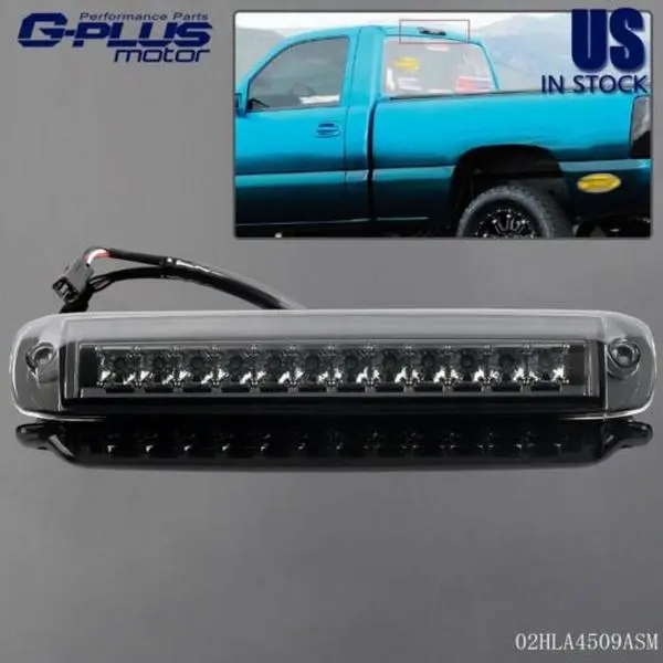 G-PLUS Third Brake Light Fit For 99-2006 Silverado 1500 2500 3500 Sierra Smoke LED 3rd Brake Cargo Light Third Brake Light