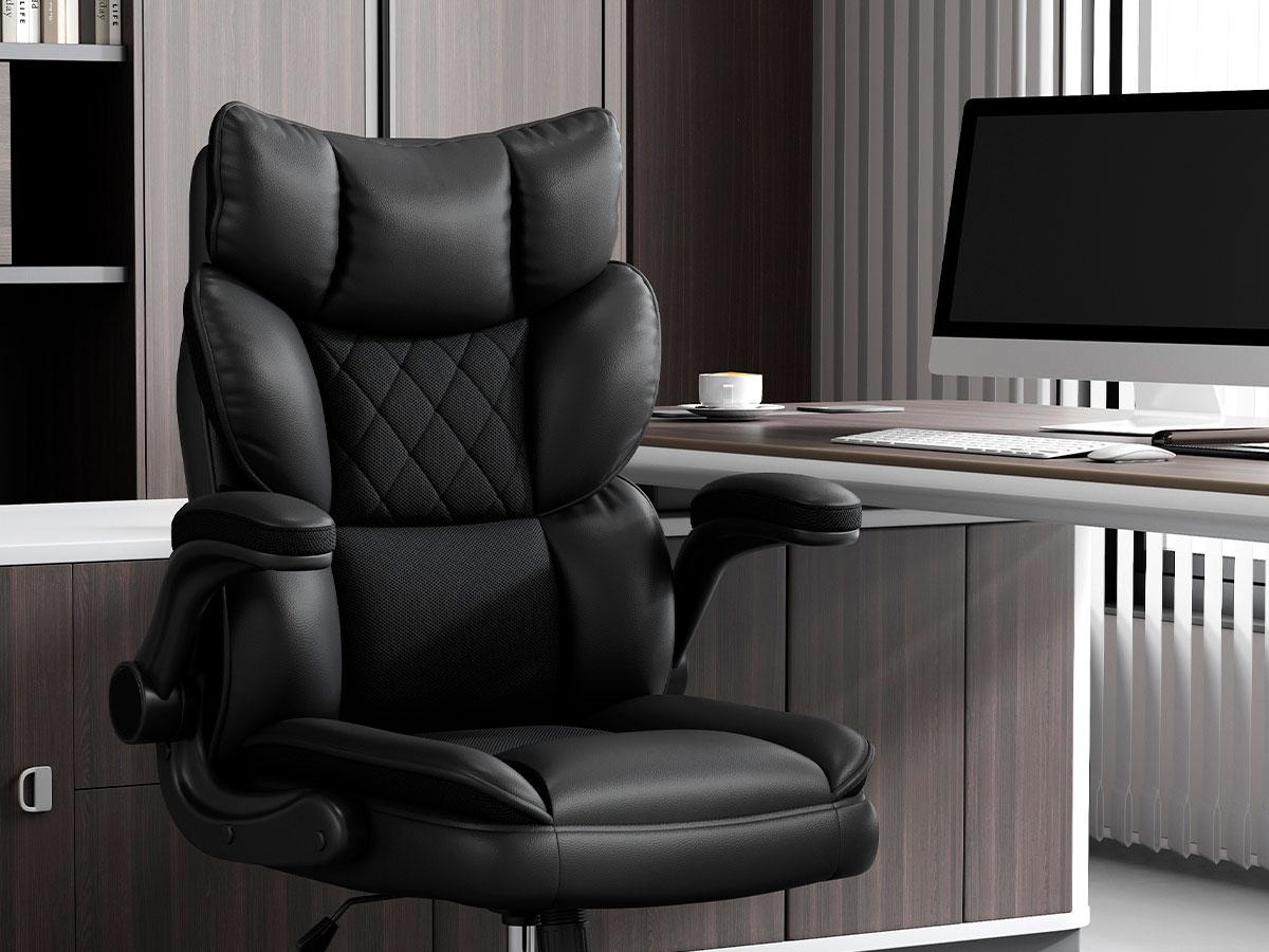 Vonesse Ergonomic PU Leather Executive Chair, Multi-use Gaming & Office Desk Chair, Flip-Up Armrests, Double Padded Backrest & Ventilated Seat Cushion V0568A Vonesse Ergonomic PU Leather Executive Chair, Multi-use Gaming & Office Desk Chair, Flip-Up Armrests, Double Padded Backrest & Ventilated Seat Cushion V0568A