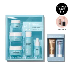 e.l.f.ing On-the-Go 7-Piece Travel Set - Holy Hydration! Skincare Mini Kit & Hottest Drops Duo for Hydrating & Brightening Skin Care