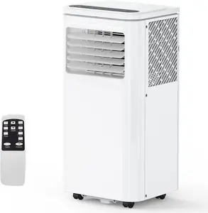 【Christmas Gift】8000 BTU Portable Air Conditioner, 3-in-1 Cooling, Dehumidifier & Fan with Sleep Mode, Ultra-Quiet Operation for Spaces up to 350 Sq. Ft, Remote Control, Easy-Portability, White Home Room Aircon Appliance Household