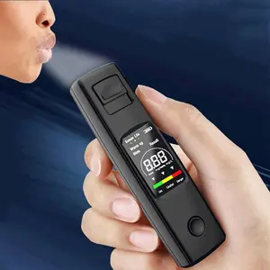 Portable Breath Alcohol Tester, USB Rechargeable High Precision BAC Test Tool, LCD Backlight Display Alcohol Measuring Tool for Traffic Law Enforcement