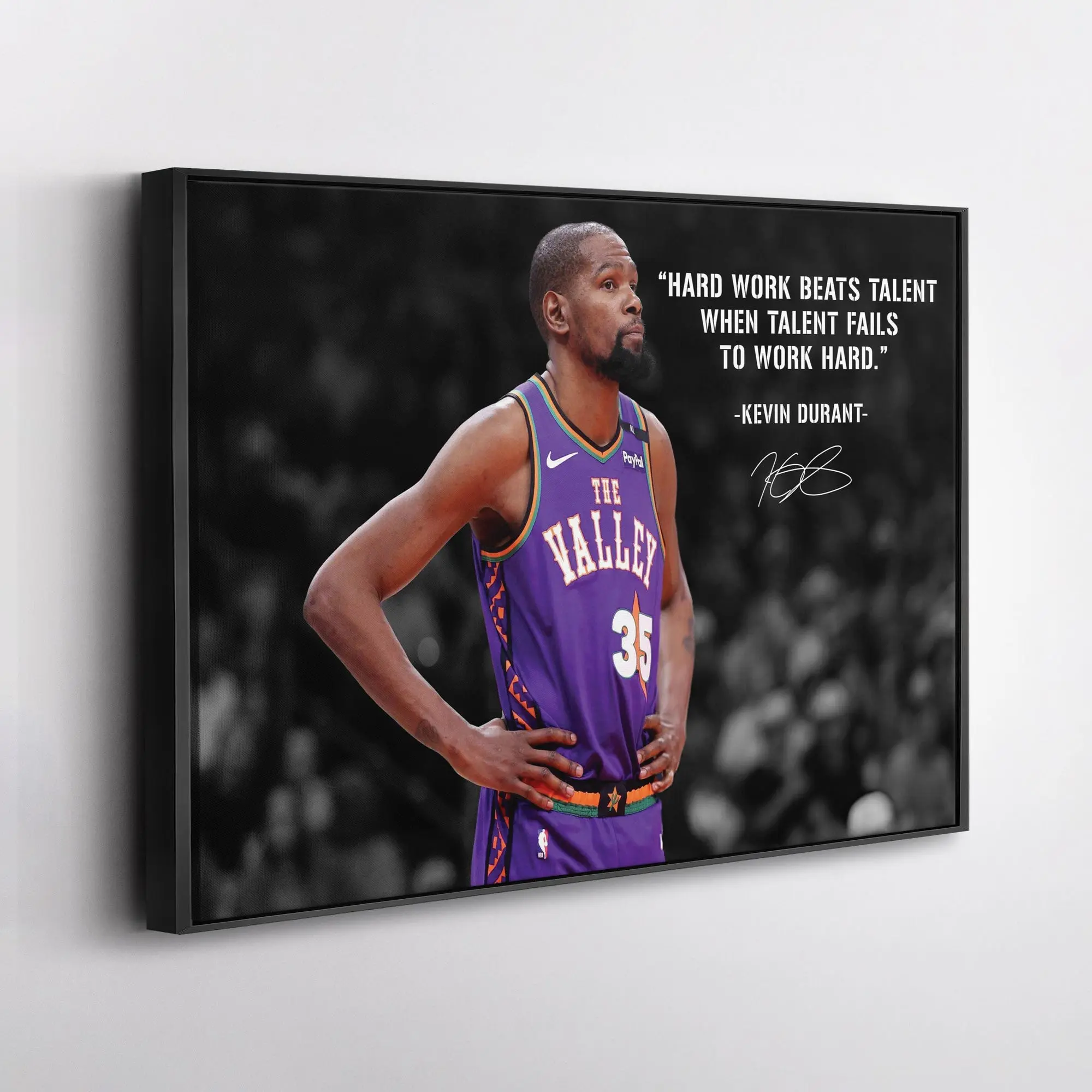 Kevin Durant Phoenix Suns Poster Print Motivational Quote Wall Art Basketball Legend Decor Man Cave Gift( Unframed - Print Only )