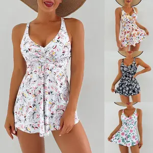 Women's 2025 New Split Swimsuit,Gradient Swimsuit Flat Front Swimwear Tankini