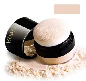 ROUSE Setting Powder Lightweight Loose Powder Finishing Powder Long-Lasting Face Powder Waterproof with Soft Mushroom Powder Puff & Mirror, Matte Finish,0.28 Oz (Light Apricot/Translucent)