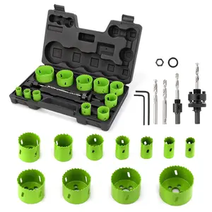 Hole  Kit, 18 count Bi-Metal Hole Saws Heavy Duty Hole  with Carrying Case, Ideal for Metal, Cornhole Boards, , Plastic, Drywall